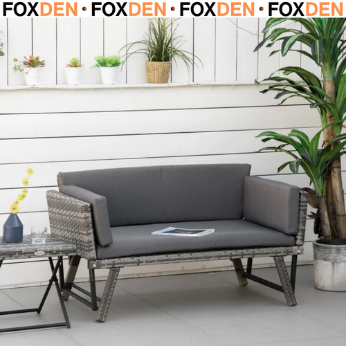 Rattan folding daybed - 2, in