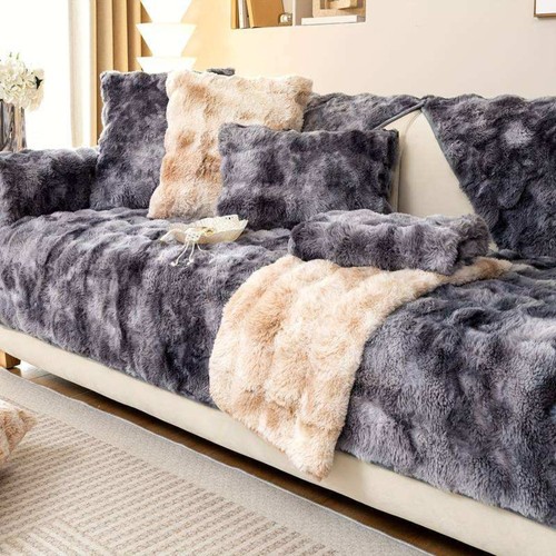 Soft fluffy sofa cover - soft,